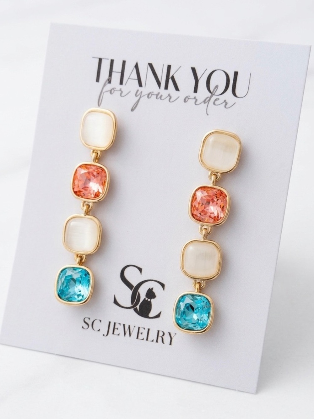 Limited Edition 14k Gold Plated Earrings w/ Real Australian Crystal NWT